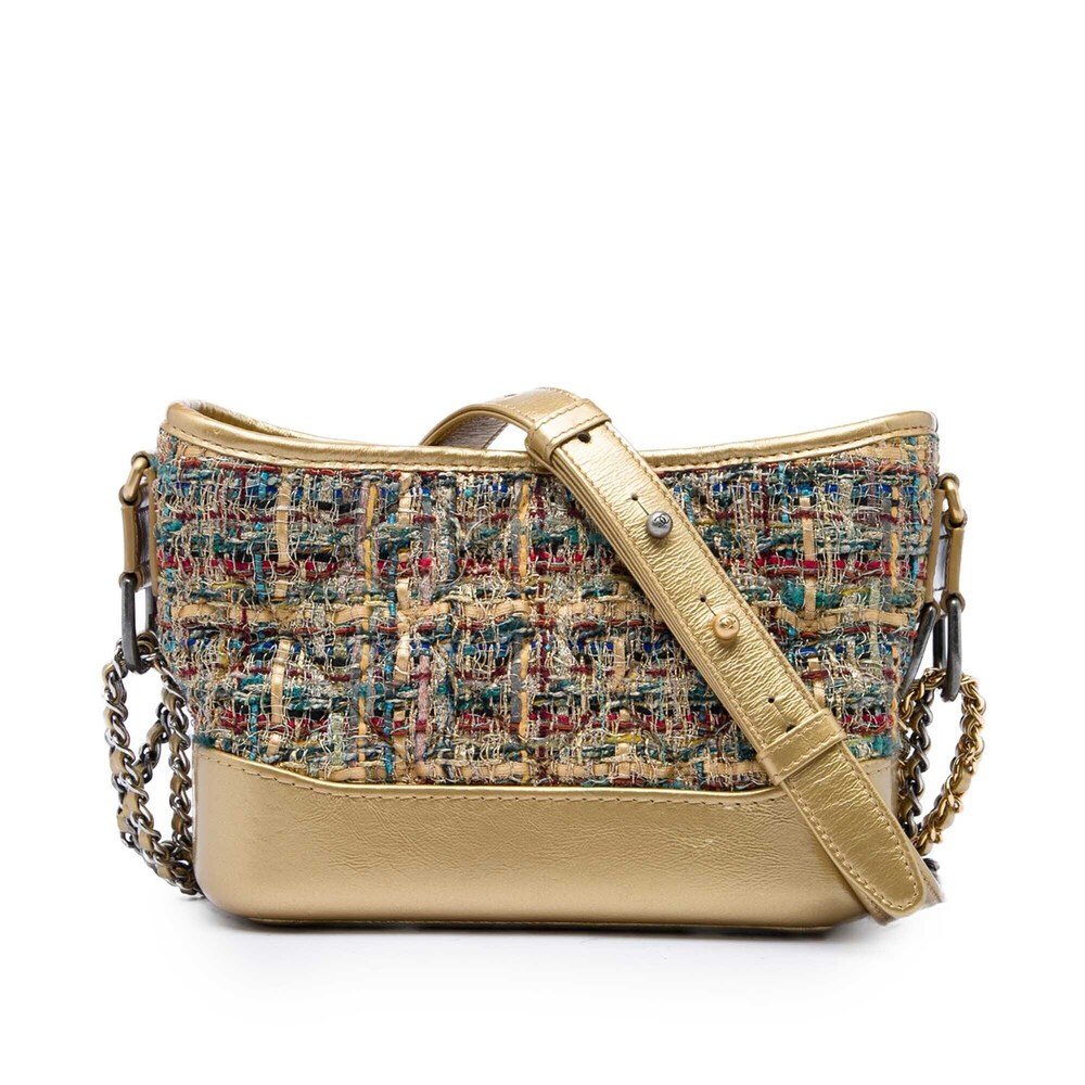 Pre-Loved Chanel Small Tweed and Metallic Calfskin Gabrielle Crossbody